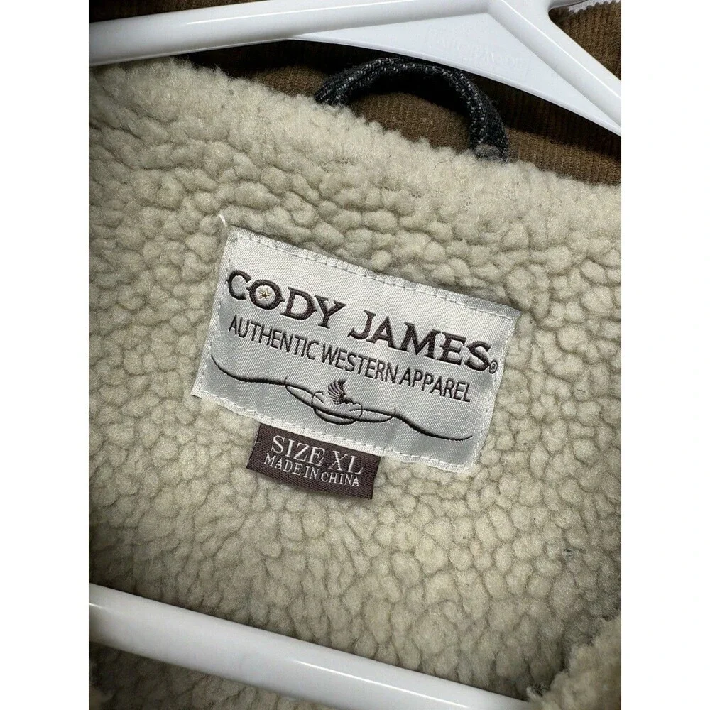 Cody James Youth Denim Jacket Brown Corduroy Collar Sherpa Lining Boy XL Western